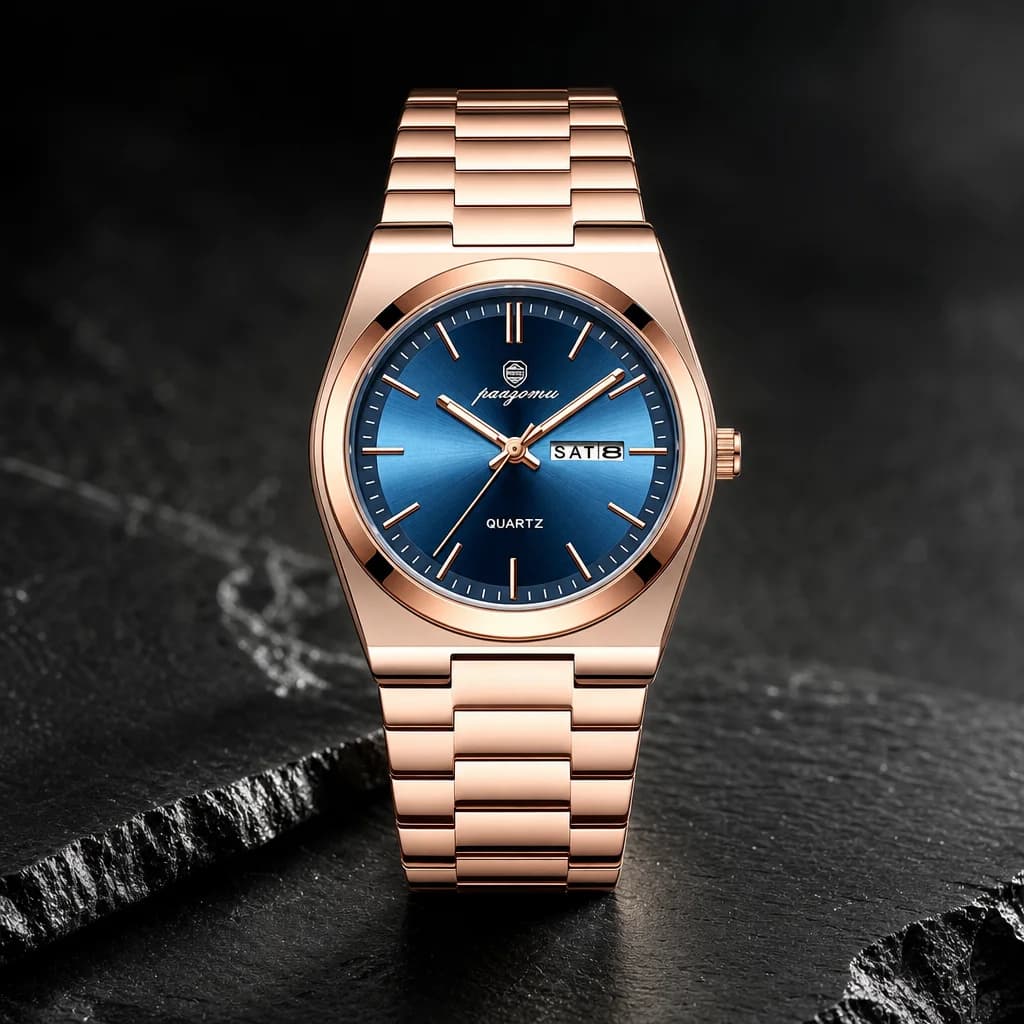 VAREL Brand Luxury Men's Watches Men's Fashion Stainless Steel Quartz Watch, view 11