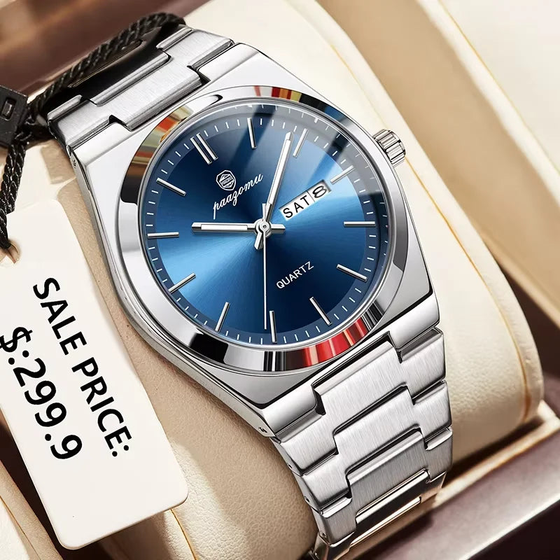 VAREL Brand Luxury Men's Watches Men's Fashion Stainless Steel Quartz Watch