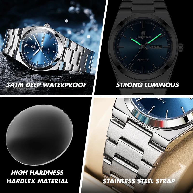 VAREL Brand Luxury Men's Watches Men's Fashion Stainless Steel Quartz Watch