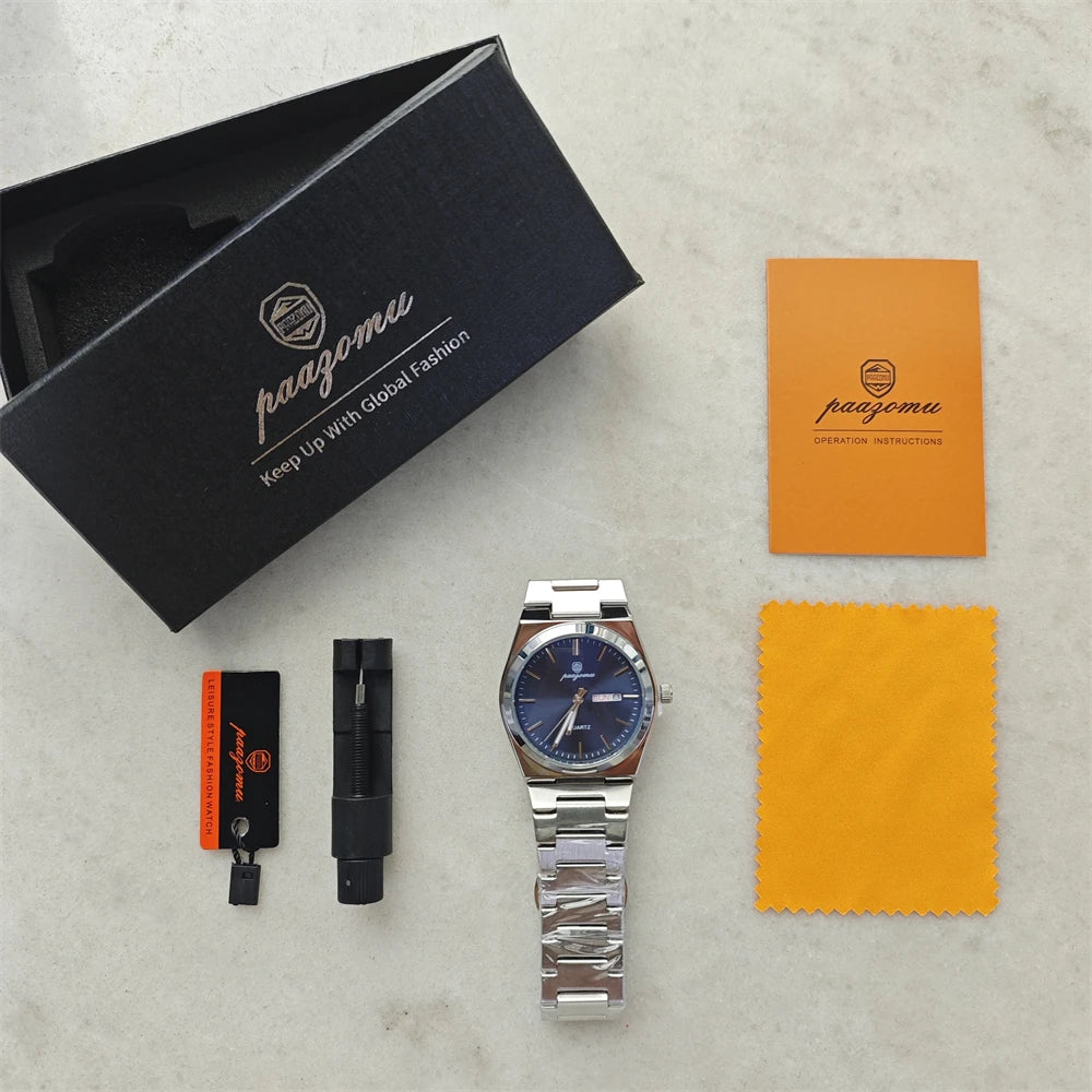 VAREL Brand Luxury Men's Watches Men's Fashion Stainless Steel Quartz Watch